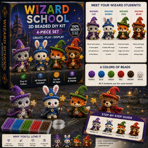 3D Beaded DIY Craft Kit, 4-in-1 No Glue Handmade Ornament Making Set for Kids & Adults, Creative Gift & Home Decor