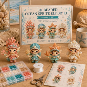 3D Beaded Elf DIY Craft Kit, 4 Pack Handmade Bead Elf Ornament Set