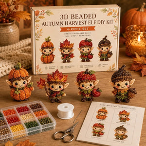 3D Beaded Elf DIY Craft Kit, 4 Pack Handmade Bead Elf Ornament Set