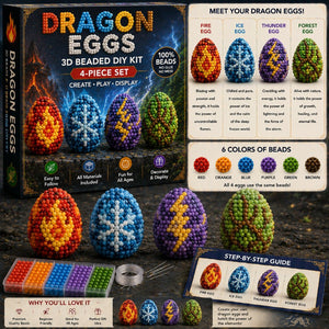 3D Beaded DIY Craft Kit, 4-in-1 No Glue Handmade Ornament Making Set for Kids & Adults, Creative Gift & Home Decor