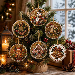 DIY Christmas Diamond Art Ornament Kit, Multiple Shapes Hanging Decor for Xmas Tree, Holiday DIY Craft & Handmade Gift