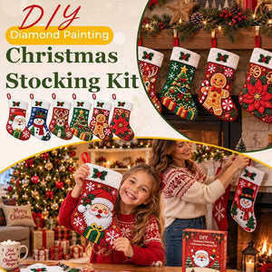 DIY Diamond Painting Christmas Stocking Kit | Complete Handmade Craft Supplies for Christmas Home Decor