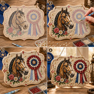 DIY Western Bead Art Wall Plaque - Horse, Cowboy Boot & Horseshoe Hanging Decor