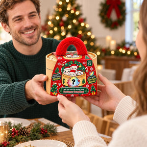 Christmas Mystery Dumpling Plush Toy, Cute Collectible Surprise Blind Box Plush with Steamer Gift Box, Holiday Stuffer Gift for Kids & Plush Lovers