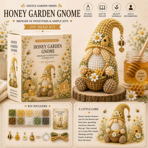 Gnome DIY Bead Kit, No‑Glue Hand‑Beading Craft Set, Premium Materials with Complete Accessories & Easy‑Follow Guide, Handmade Gnome Ornament as Warm Gift for Adults & Teens Age 12+