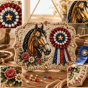 DIY Western Bead Art Wall Plaque - Horse, Cowboy Boot & Horseshoe Hanging Decor
