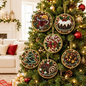 DIY Christmas Diamond Art Ornament Kit, Multiple Shapes Hanging Decor for Xmas Tree, Holiday DIY Craft & Handmade Gift