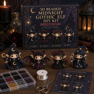3D Beaded Elf DIY Craft Kit, 4 Pack Handmade Bead Elf Ornament Set