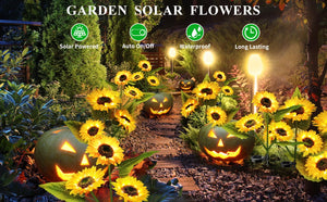 Sunflower Solar Lights – Auto On/Off, 14H Glow, IP65 Waterproof ☀️