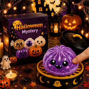 Halloween‑Themed Bun‑Shaped Squishy Toy, Spooky‑Cute Desktop Ornament, Fun Holiday‑Themed Decor & Perfect Halloween‑Party Gift for Teens and Adults