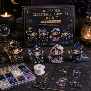 3D Beaded Elf DIY Craft Kit, 4 Pack Handmade Bead Elf Ornament Set
