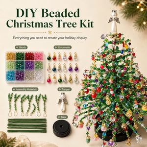 DIY Beaded Tabletop Christmas Tree Craft Kit, Seasonal Handmade Mini Lighted Ornament, Multi-theme Desktop Decoration, Creative Holiday Gift for Craft Lovers