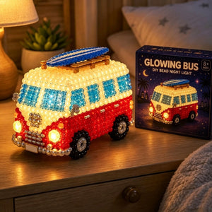 3D Beaded Vehicle DIY Craft Kit, Create Your Own Retro Truck & School Bus Bead Model, Beginner Handmade Art Decor Gift for Adults Teens