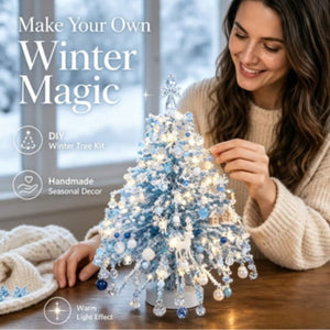 DIY Beaded Tabletop Christmas Tree Craft Kit, Seasonal Handmade Mini Lighted Ornament, Multi-theme Desktop Decoration, Creative Holiday Gift for Craft Lovers