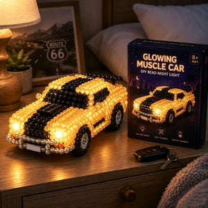 3D Beaded Vehicle DIY Craft Kit, Create Your Own Retro Truck & School Bus Bead Model, Beginner Handmade Art Decor Gift for Adults Teens