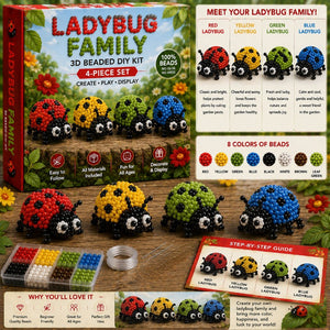 3D Beaded DIY Craft Kit, 4-in-1 No Glue Handmade Ornament Making Set for Kids & Adults, Creative Gift & Home Decor