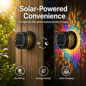 65K+ SOLD!✨Solar Mandala Wall Light | Outdoor Garden Fence Projector Lamp 🪐🌌