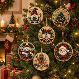 DIY Christmas Diamond Art Ornament Kit, Multiple Shapes Hanging Decor for Xmas Tree, Holiday DIY Craft & Handmade Gift