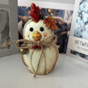 Fall Farm Animal Pumpkin Felt Ornament, Cute Cow Pig Chicken Pumpkin Figurine for Thanksgiving Harvest Home Decor & Gift