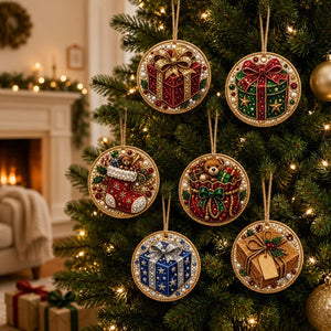 DIY Christmas Diamond Art Ornament Kit, Multiple Shapes Hanging Decor for Xmas Tree, Holiday DIY Craft & Handmade Gift
