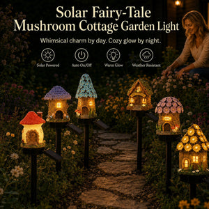 🍄✨Solar Fairy-Tale Mushroom Cottage Garden Light🌙