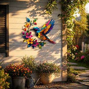 🐦 Hummingbird Bloom Metal Wall Art 🌸 Elegant Home Decor