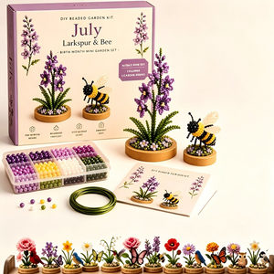 DIY Beaded Flower & Animal Craft Kit, Handmade Beading Ornament Making Set for Birthday Gift & Home Decor