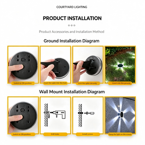 Solar buried lights for outdoor yards, gardens, balconies, steps, decorative lawn spike lights, stair step lights