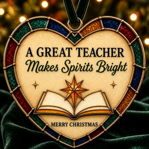 Heartfelt Stained Glass Heart Christmas Ornament 8×8cm(3.15in), Personalized Sentiment Keepsake Gift for Coworkers, Neighbors, Friends & Family