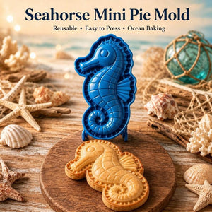 Ocean Animal Mini Pie Molds Set, 8Pcs Reusable Hinged Press‑Type Stuffed Pastry Molds, Sea Creature Cookie Molds for DIY Baking, Family Party & Holiday Dessert Making