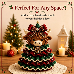 Owl Christmas Tree Crochet Kit, DIY Handmade Amigurumi Craft Supplies for Parent‑Child Holiday Making, Xmas Decor Crochet Starter Kit with Yarn Accessories & Tutorial