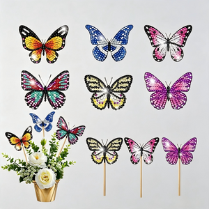 Butterfly Diamond Painting Garden Stakes - 8 Pack DIY Kit
