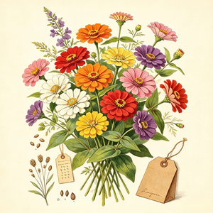 Zinnia seeds that bloom all year, perfect for courtyard flower beds and beautiful rural gardens