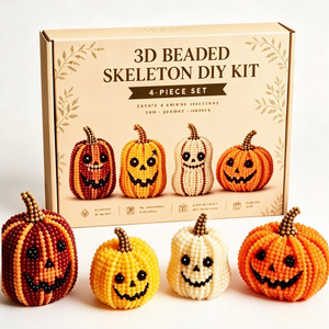 3D Beaded Figurine DIY Craft Kit Set for Beginners, Holiday Handmade Decor Making Supplies Creative Gift