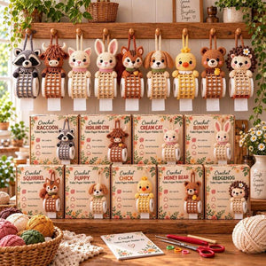 Cute Animal Crochet DIY Kit, Handmade Toilet Roll Holder Craft Set for Home Decor & Gift