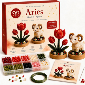 All-in-One 3D Bead Art Kit, No Glue DIY Beading Set for Home Decor & Birthday Gift