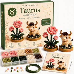 All-in-One 3D Bead Art Kit, No Glue DIY Beading Set for Home Decor & Birthday Gift