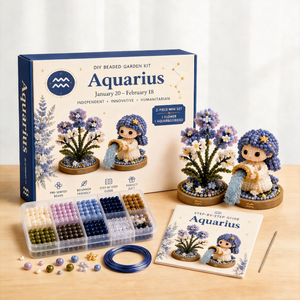 All-in-One 3D Bead Art Kit, No Glue DIY Beading Set for Home Decor & Birthday Gift
