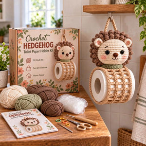 Cute Animal Crochet DIY Kit, Handmade Toilet Roll Holder Craft Set for Home Decor & Gift