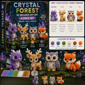 All-in-One 3D Bead Art Kit, No Glue DIY Beading Set for Home Decor & Birthday Gift