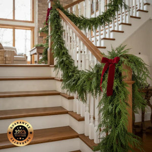 Artificial Cedar Garland, 6 FT Realistic Greenery Garland for Indoor & Outdoor Christmas Mantel, Staircase and Doorway Holiday Decor