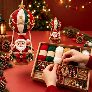 Christmas DIY Crochet Kit, Handmade Festive Hanging Ornament Craft Set for Beginners, Holiday DIY Gift