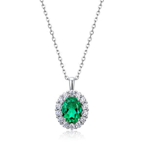 Old Money Style Emerald Halo Necklace Earrings Ring Jewelry Kit