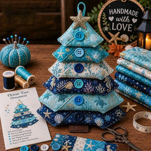 DIY Fabric Tree Ornament Sewing Kit | Hand‑Stitched Seasonal Holiday Craft Kit for Beginners, Complete Pre‑Cut Fabric Handmade Decor Gift Set