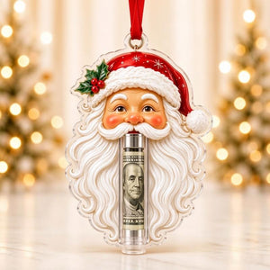 Christmas Cash Holder Ornament, Creative Acrylic Money‑Hanging Decor, Unique Surprise Gift for Christmas Tree Decoration & Holiday Gift Giving