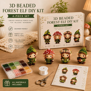 All-in-One 3D Beading DIY Kit Series – Cute Elves, Zodiac Dragons & Princess Dresses Handmade Gift for Beginners