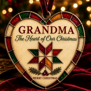 Heartfelt Stained Glass Heart Christmas Ornament 8×8cm(3.15in), Personalized Sentiment Keepsake Gift for Coworkers, Neighbors, Friends & Family
