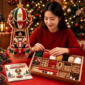 Christmas DIY Crochet Kit, Handmade Festive Hanging Ornament Craft Set for Beginners, Holiday DIY Gift