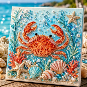 Octopus Diamond Painting DIY Kit 20×20cm, Available in Stretched Canvas with Frame & Unstretched Canvas No Frame Versions