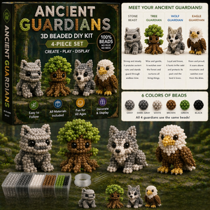 All-in-One 3D Bead Art Kit, No Glue DIY Beading Set for Home Decor & Birthday Gift